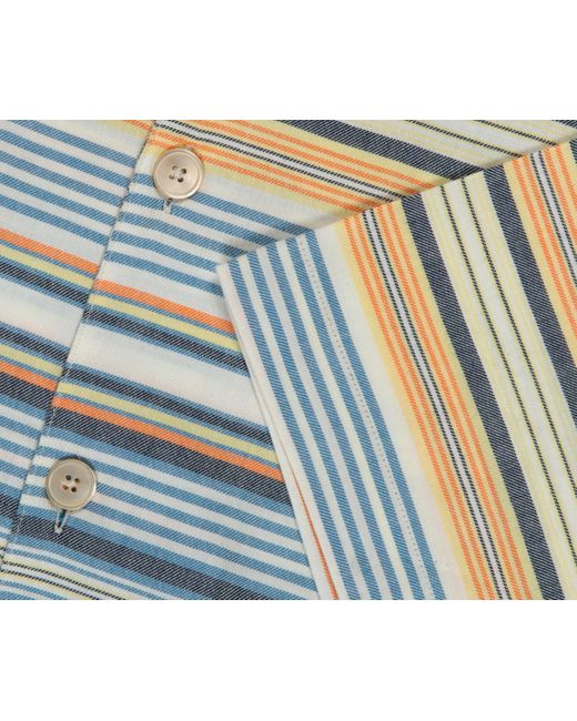 Paul Smith Blue Ss Casual Striped Shirt Multi for men