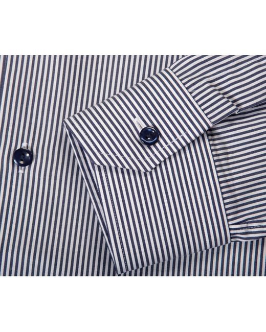 Eton of Sweden Blue Bengal Stripe Contemporary Shirt Navy/white for men