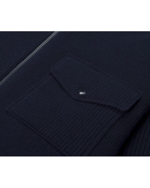 Moncler Blue Back Quilted Zip Up Cardigan for men