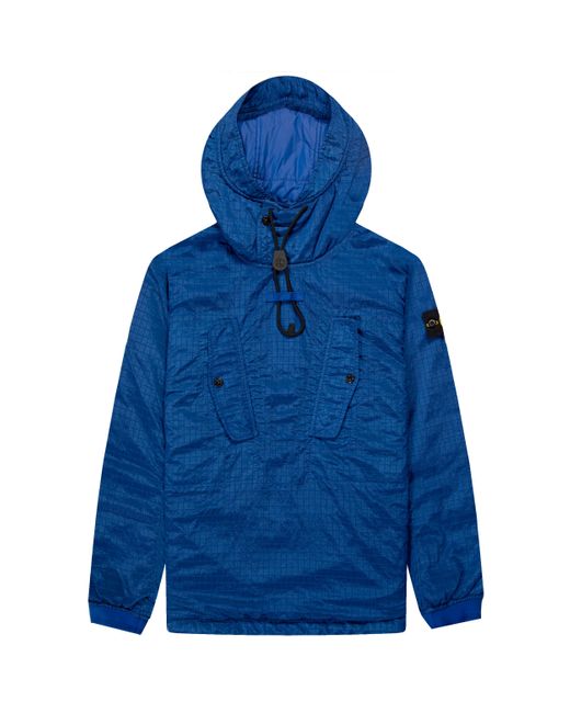 Stone Island Macro Ripstop Nylon Metal Smock Blue for men