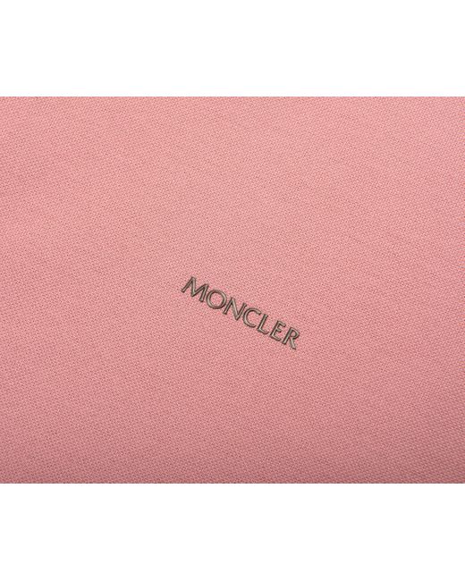 Moncler Ss Quartre Zip Polo Pink for men