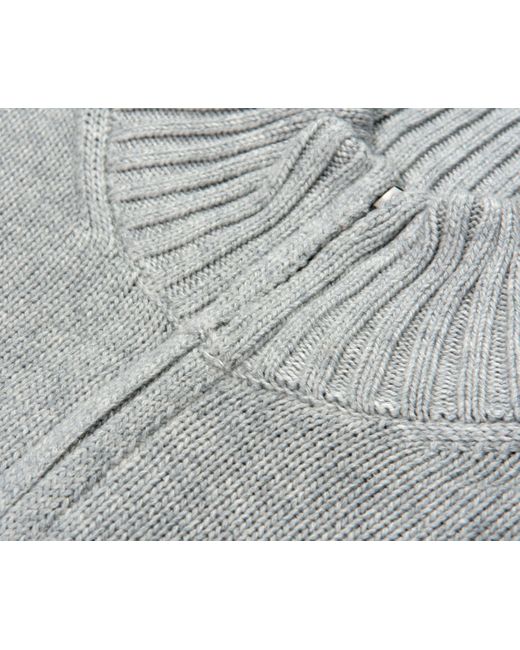 Polo Ralph Lauren Gray Ribbed Chunky 1/4 Zip Knit for men