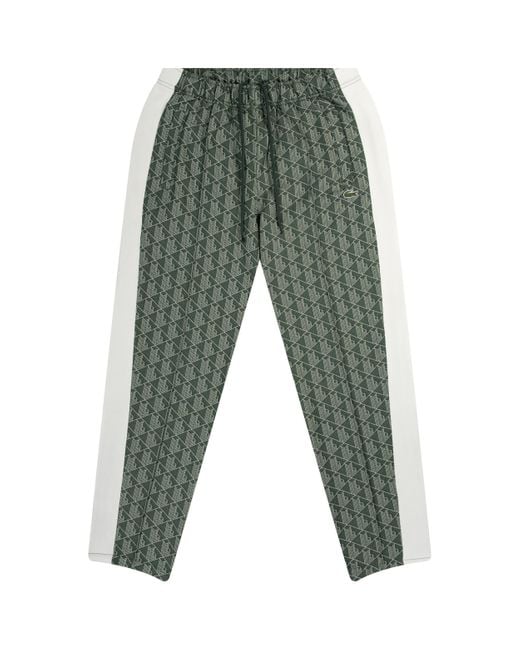 Lacoste L!ve 'monogram' Jacquard Tracksuit Trousers Green for men