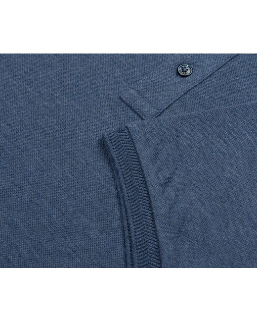 Moncler Blue Logo Patch Piquet Polo for men