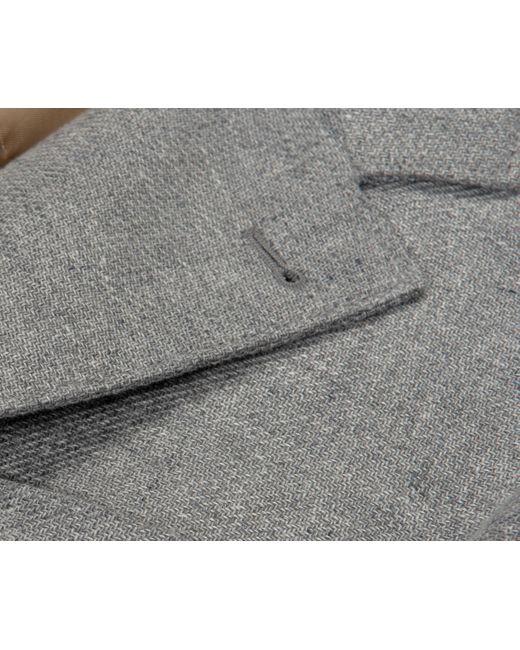 Brunello Cucinelli Gray Textured Linen Sb Blazer Grey for men
