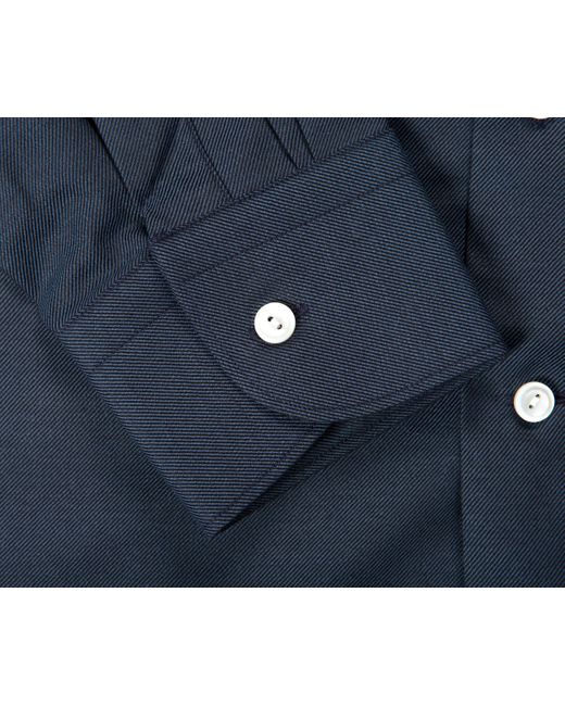 Eton of Sweden Blue Brushed Merino Wool Contemporary Fit Shirt Navy for men