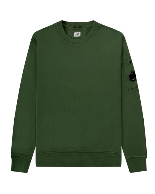 C P Company Arm Lens Crewneck Sweatshirt Duck Green for men