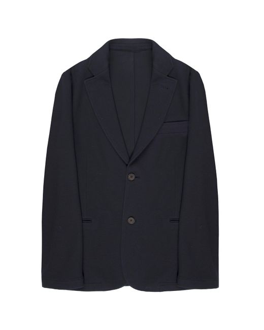 Emporio Armani Blue Honeycomb Textured Blazer for men