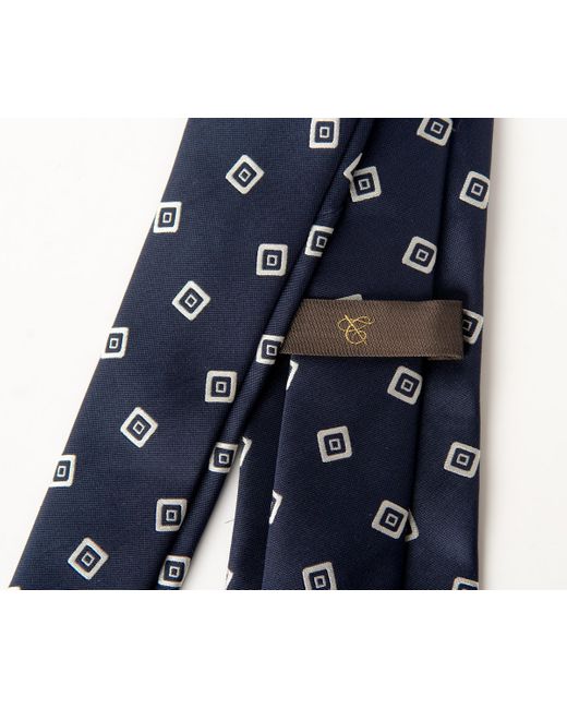 Canali Blue Wonky Square Silk Tie Navy for men