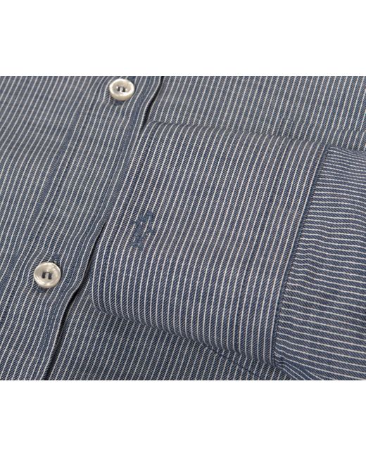 Paul & Shark Blue Fine Striped Shirt Ls Navy/white for men