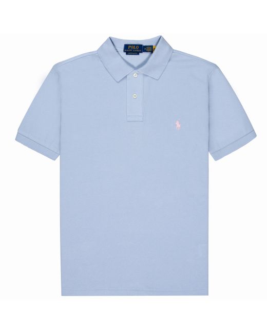 Polo Ralph Lauren Blue Custom Slim Fit Mesh Polo Shirt for men