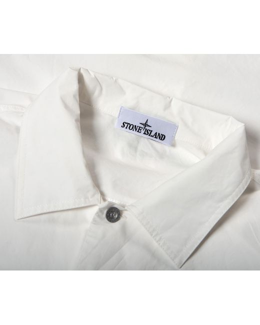 Stone Island Marina Ss Plated Cotton Shirt White for men