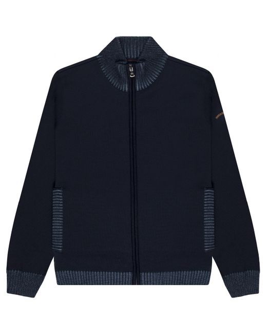 Paul & Shark Blue Cool Touch Full Zip Knit Cardigan Navy for men