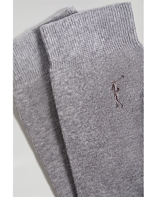 Pack Di Due Paia Di Calzini Grigi Con Logo Rigby Go di POLO CLUB in Gray da Uomo
