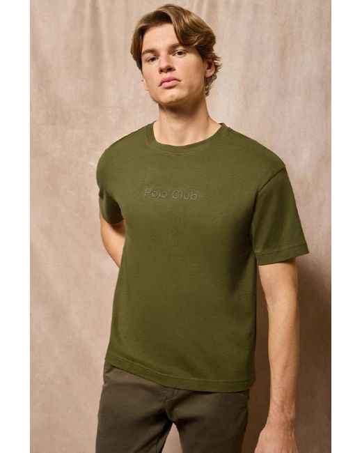 Maglietta Verde A Maniche Corte E A Girocollo Con Logotipo di POLO CLUB in Green da Uomo