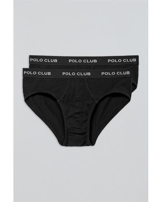Pack Di Due Slip Neri Con Particolare di POLO CLUB in Black da Uomo