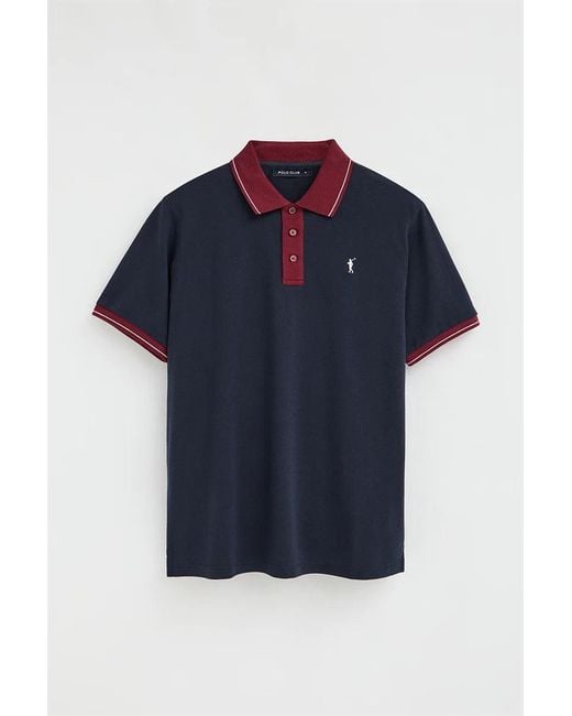 Polo Blu Marino Con Dettagli A Contrasto E Ricamo Rigby Go di POLO CLUB in Blue da Uomo