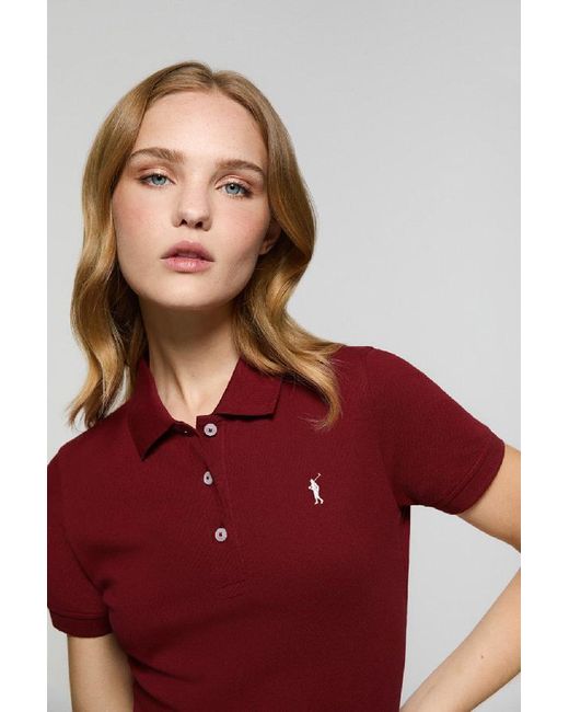 Robe Polo Grenat À Manches Courtes Avec Broderie Rigby Go POLO CLUB en coloris Red