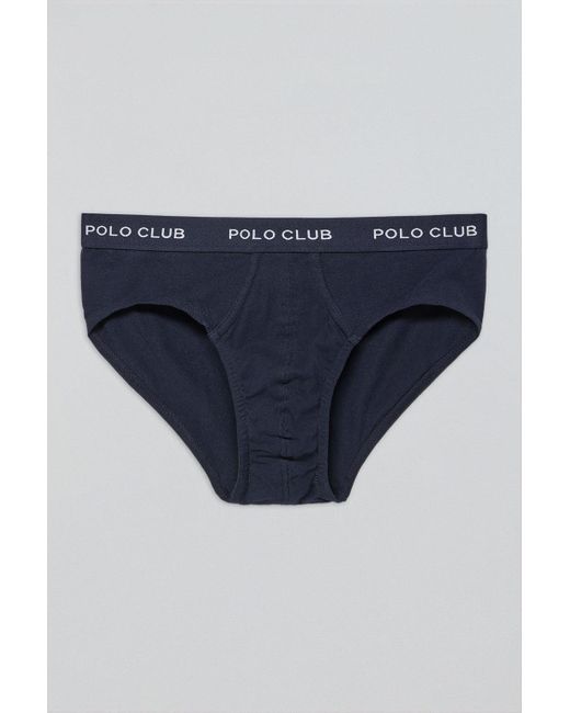 Pack Di Due Slip Blu Marino Con Particolare di POLO CLUB in Blue da Uomo