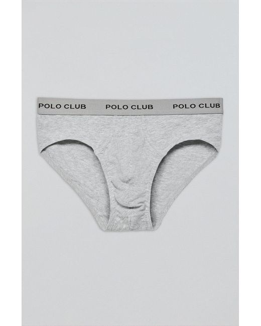 Pack Di Due Slip Nero E Grigio Con Particolare di POLO CLUB in Gray da Uomo