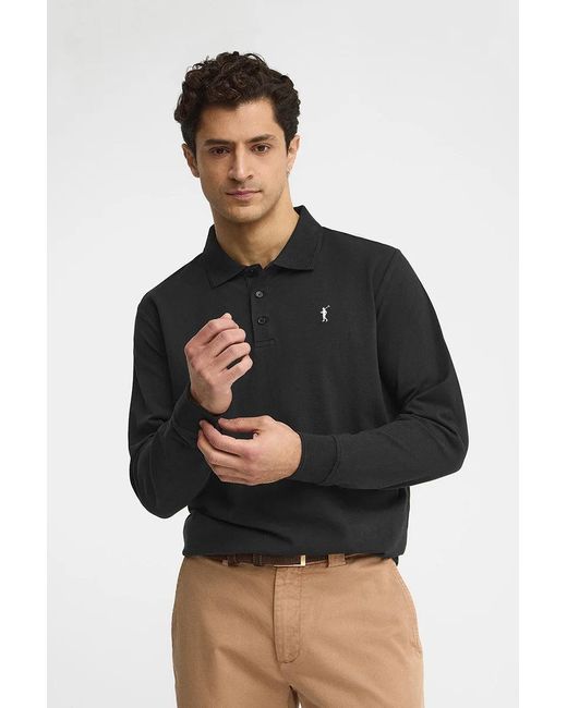 Polo Nera A Maniche Corte, Regular Fit Con Ricamo Rigby Go di POLO CLUB in Black da Uomo