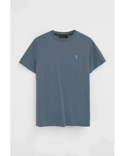Maglietta Blu Denim A Maniche Corto Con Ricamo Rigby Go di POLO CLUB in Green da Uomo