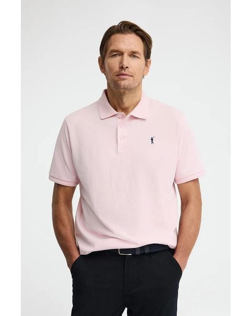 Polo Rosa A Maniche Corte Con Logo Ricamato Rigby Go di POLO CLUB in Pink da Uomo