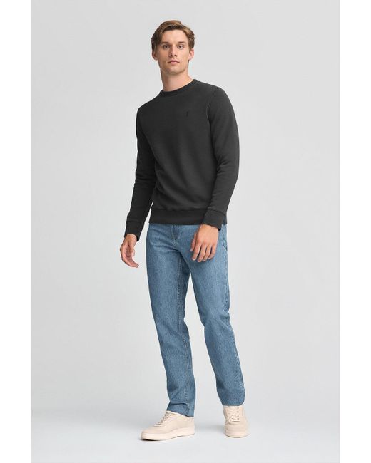 Felpa Nera Effetto Slavato Con Logo Rigby Go di POLO CLUB in Black da Uomo