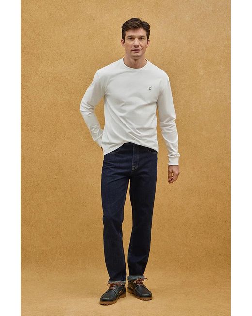 Maglietta Bianca A Maniche Lunghe, Fit Dritto Con Ricamo Rigby Go di POLO CLUB in Blue da Uomo