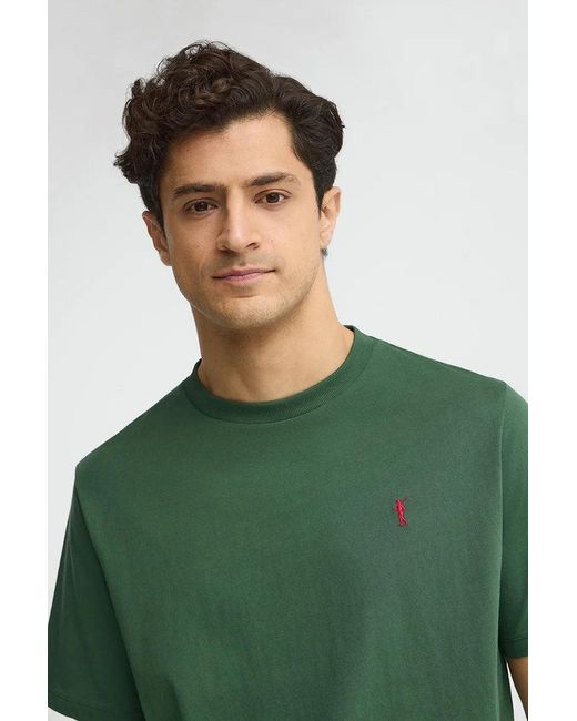 Maglietta Verde Bottiglia A Maniche Corte E Ricamo Rigby Go di POLO CLUB in Green da Uomo