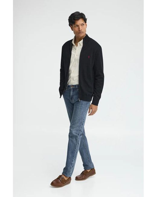 Cardigan Blu Marino Con Cerniera Completa E Logo Rigby Go di POLO CLUB in Blue da Uomo