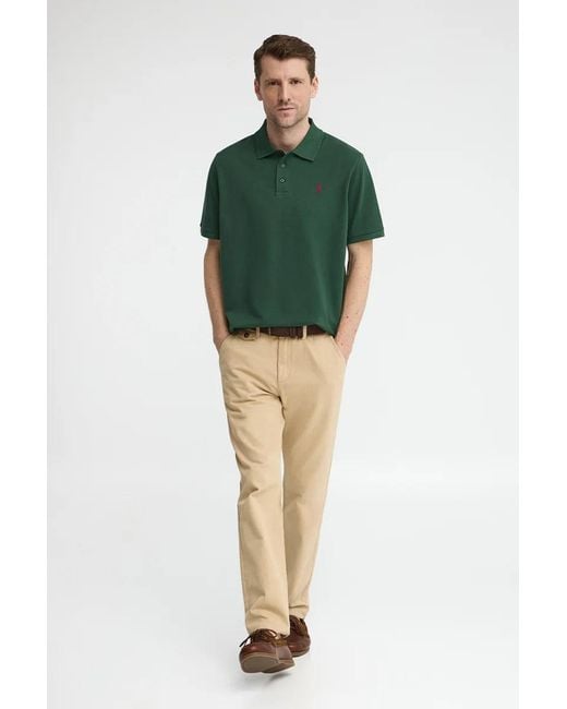 Polo Verde Bottiglia A Maniche Corte Con Logo Ricamato Rigby Go di POLO CLUB in Green da Uomo