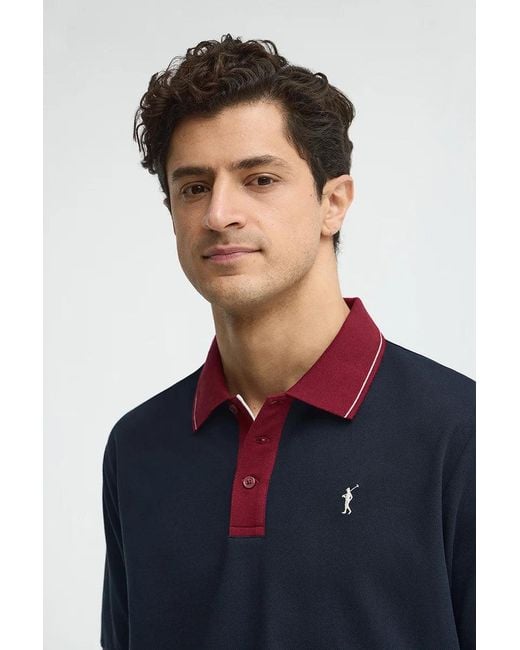 Polo Blu Marino Con Dettagli A Contrasto E Ricamo Rigby Go di POLO CLUB in Blue da Uomo