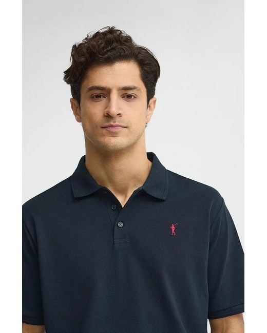 Polo Blu Marino A Maniche Corte Con Logo Ricamato Rigby Go di POLO CLUB in Green da Uomo