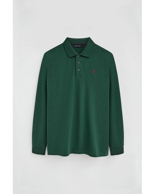 Polo Verde Bottiglia A Maniche Lunghe, Regular Fit Con Ricamo Rigby Go di POLO CLUB in Green da Uomo