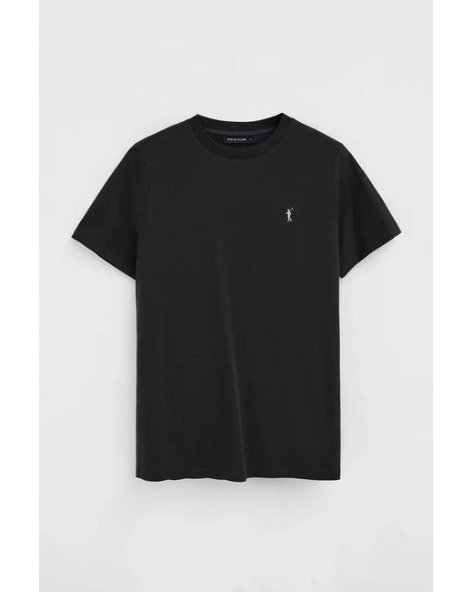 Maglietta Nera A Maniche Corte E Ricamo Rigby Go di POLO CLUB in Black da Uomo