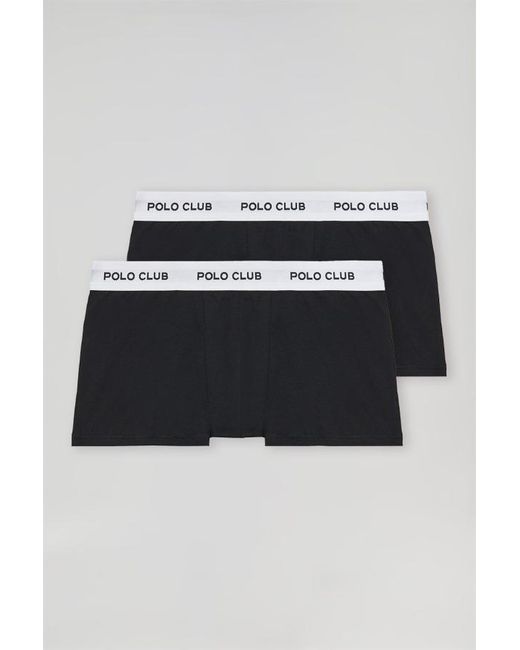 Pack Di Due Boxer Neri Con Logo di POLO CLUB in Black da Uomo