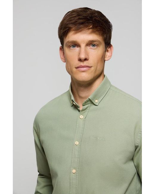 Camicia In Cotone Color Kaki Con Logo di POLO CLUB in Green da Uomo
