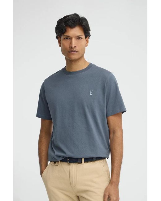 Maglietta Blu Denim A Maniche Corto Con Ricamo Rigby Go di POLO CLUB in Green da Uomo