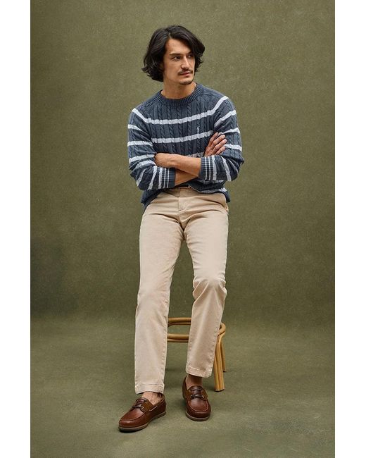 Maglione A Trecce A Righe Blu Denim Con Logo Rigby Go di POLO CLUB in Blue da Uomo