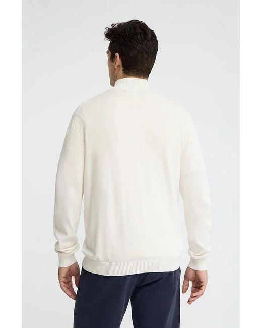 Maglione Ecrù Con Collo A Cerniera Con Logo Rigby Go di POLO CLUB in Blue da Uomo