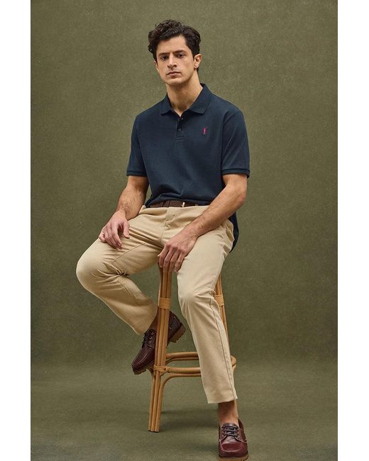 Polo Blu Marino A Maniche Corte Con Logo Ricamato Rigby Go di POLO CLUB in Green da Uomo
