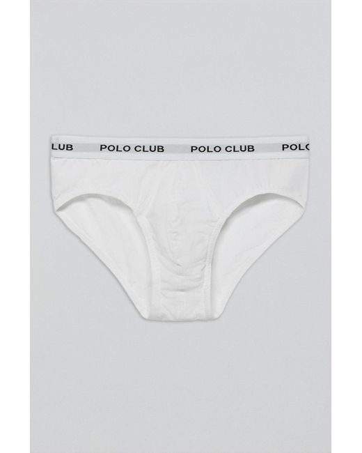 Pack Di Due Slip Bianchi Con Particolare di POLO CLUB in Blue da Uomo