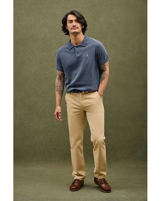 Maglione Blu Denim A Maniche Corte E Con Colletto A Polo E Logo Rigby Go di POLO CLUB in Green da Uomo