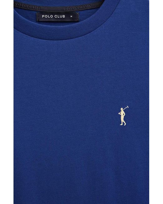 Maglietta Blu Presidenziale A Maniche Corte E Ricamo Rigby Go di POLO CLUB in Blue da Uomo