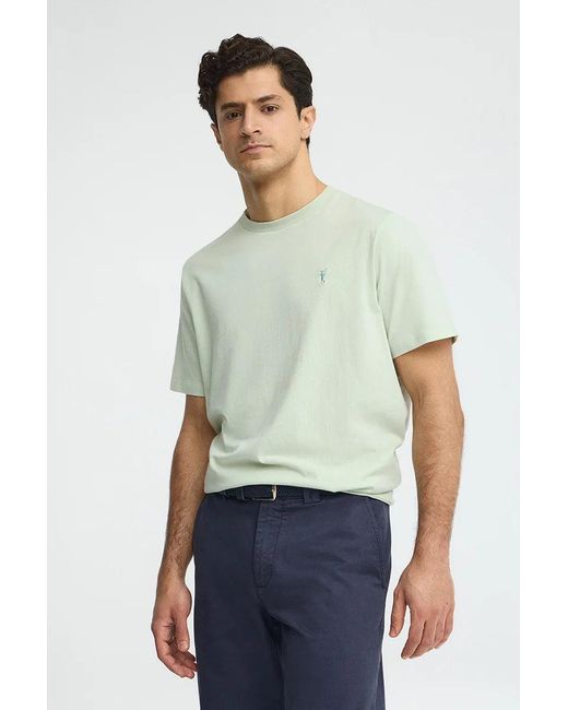 Maglietta Turchese Pastello A Maniche Corte E Ricamo Rigby Go di POLO CLUB in Green da Uomo