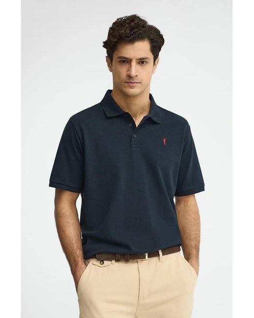 Polo Blu Marino A Maniche Corte Con Logo Ricamato Rigby Go di POLO CLUB in Green da Uomo