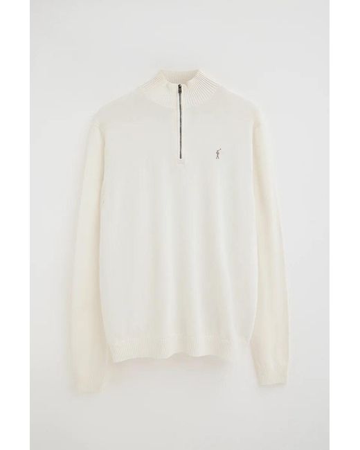 Maglione Ecrù Con Collo A Cerniera Con Logo Rigby Go di POLO CLUB in Blue da Uomo