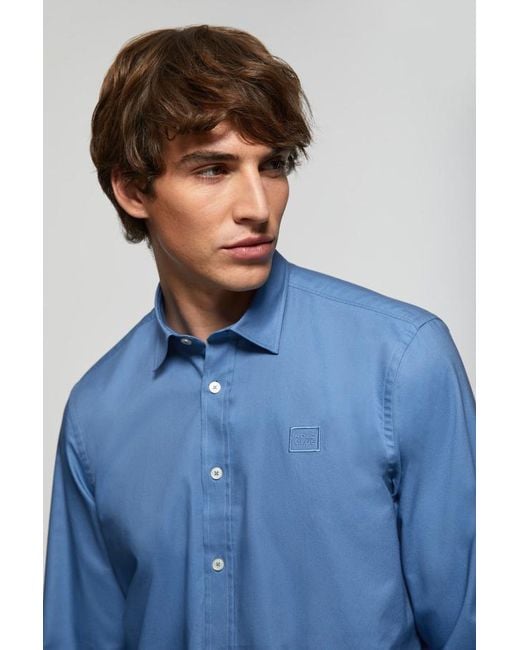Camicia Blu Oxford Con Logo di POLO CLUB in Blue da Uomo
