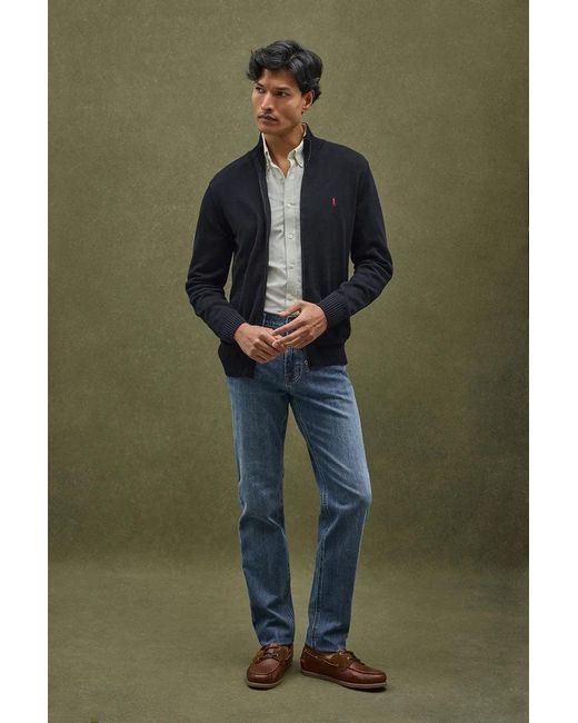 Cardigan Blu Marino Con Cerniera Completa E Logo Rigby Go di POLO CLUB in Blue da Uomo